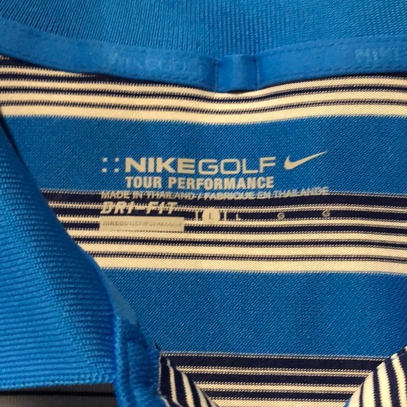 Nike Golf Tour Performance Dri Fit Striped Polo L - Picture 3 of 5